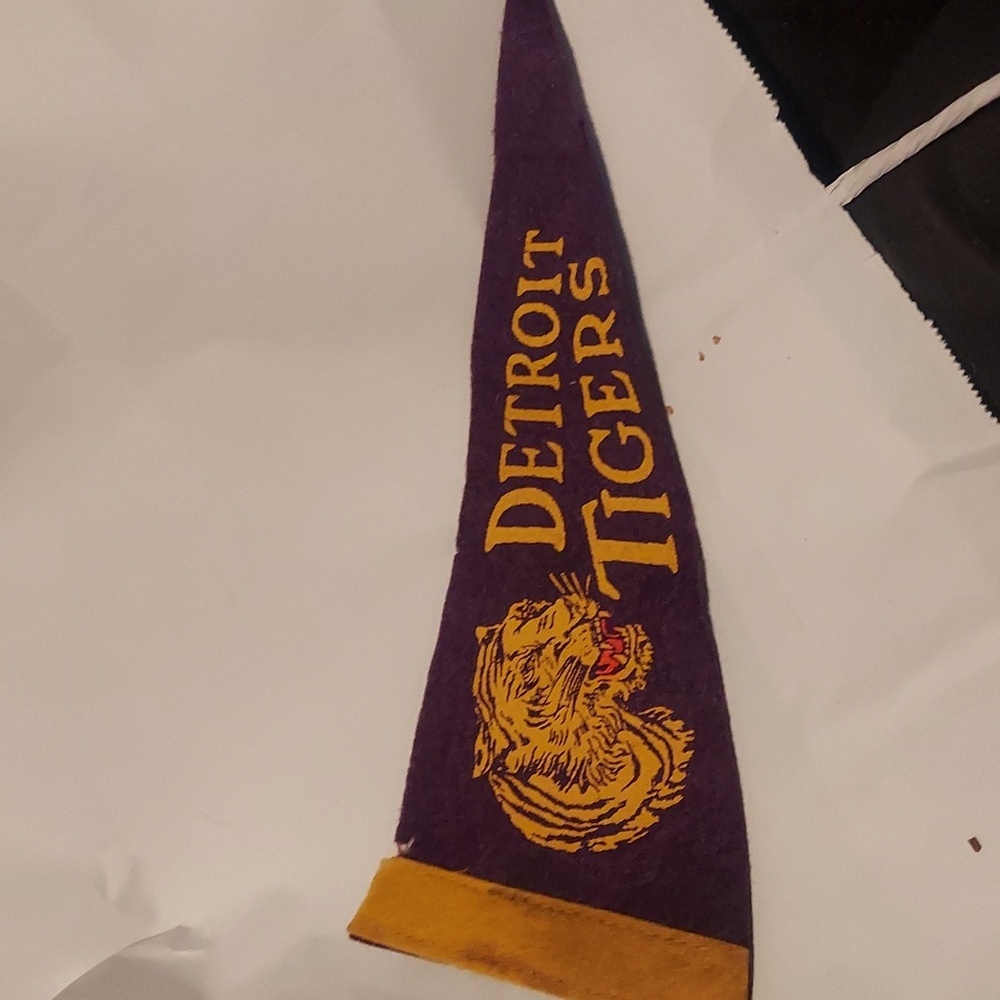 Unusual super vintage detroit tigers pendant. Purple and yellow?!